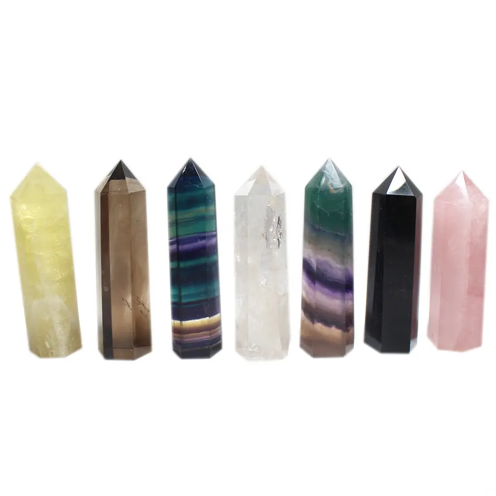 wholesale crystals healing stones tower natural quartz wand crystals wand polished crystal point