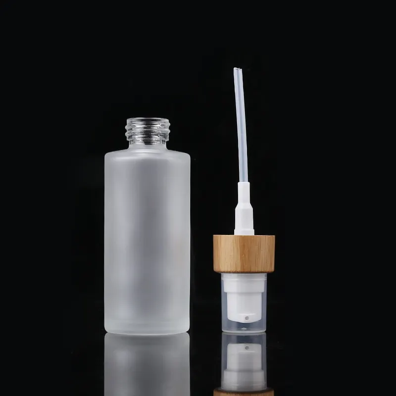 1.7 oz 50 ml Empty Mist Spray Glass Bamboo toner bottle For Cosmetic packaging
