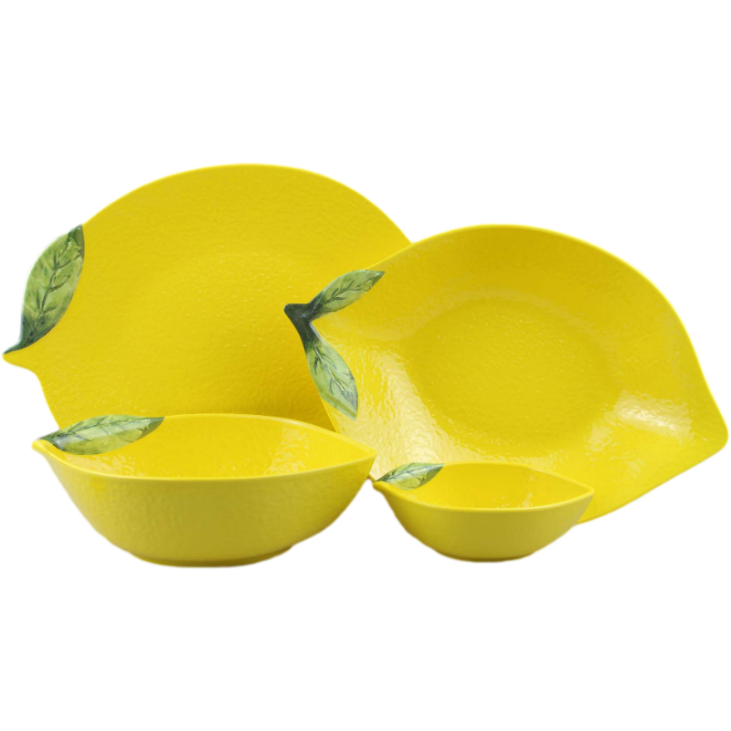 new design lemon shape melamine dinnerware tableware sets