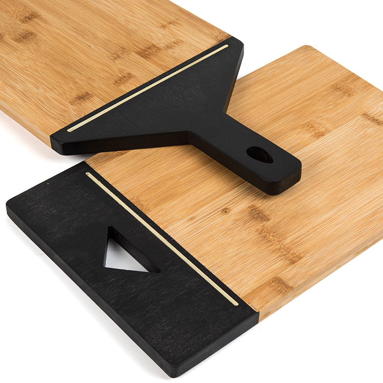 Wholesale Natural Bamboo Wooden Serving Personalize Brand Pizza Cutting Board With handle