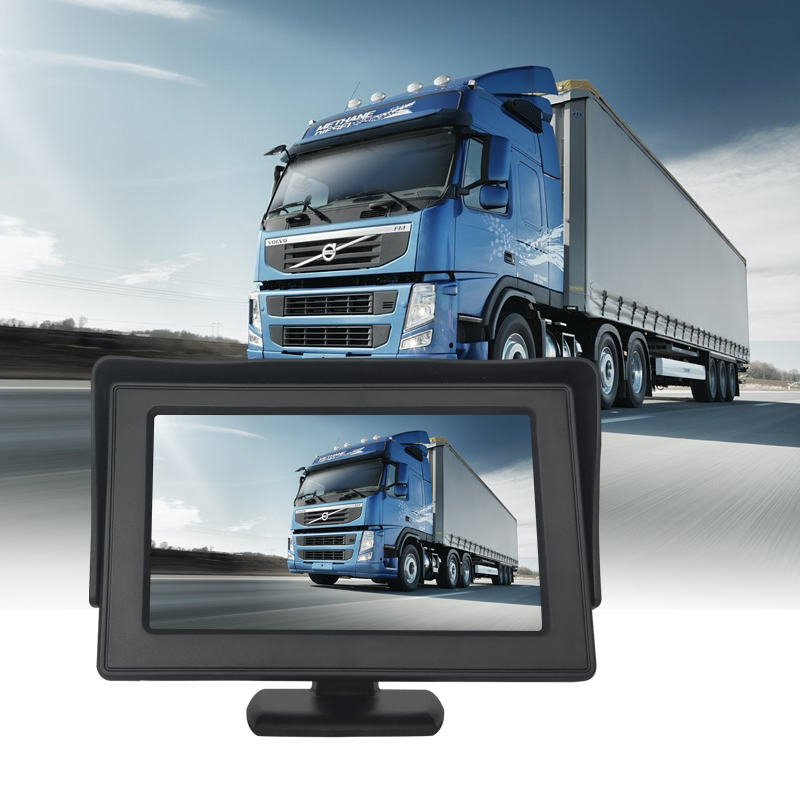 4.3" LCD HD Car Monitor & Mini TV Computer Display Color Screen 2 Channel Video Input Security Monitor With Speaker VGA