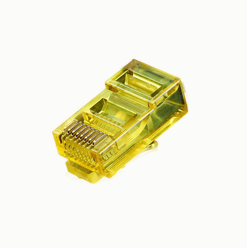 Позолоченная пластина 3U 6U Cat5E Cat6 Проходная вилка соединитель Rj45 50 100 шт. банка