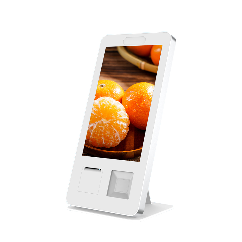 21.5inch self-serve order kiosk barcode scanner kiosk with printer for supermarket/restaurant/shops