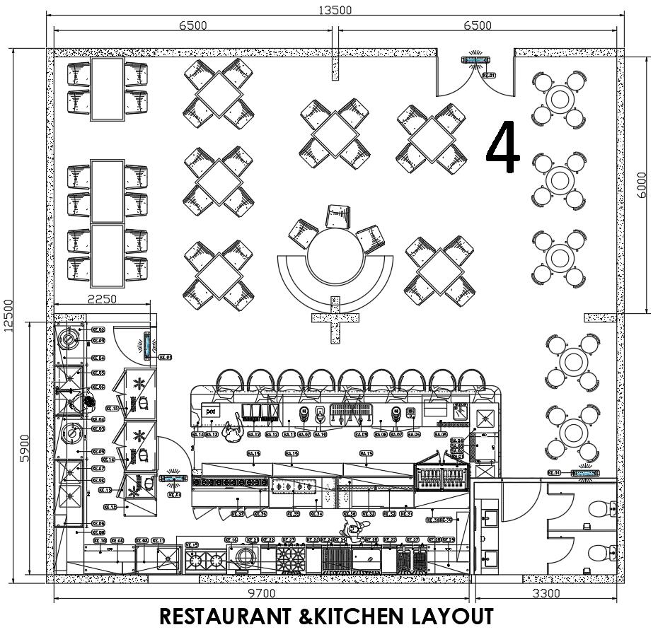Коммерческий дизайн ресторана и кухонный дизайн для начала нового ресторана бизнеса