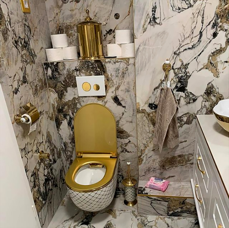 Bathroom sink wash basin countertop basin european style electroplate white gold square art countertop basin