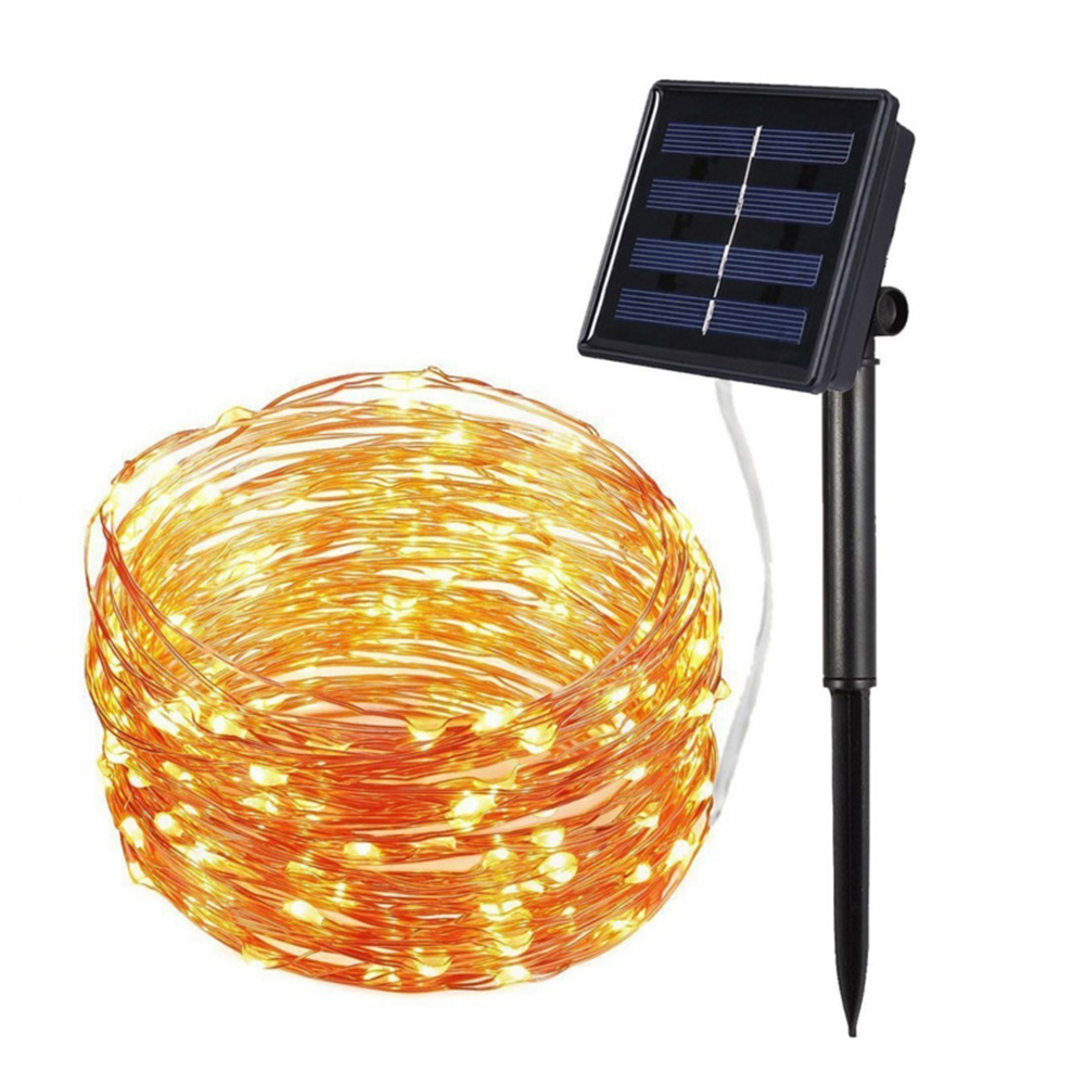 Newish 300 лампочек 105ft led настенный Декор гибкая медная проволока Солнечная гирлянда для внутреннего