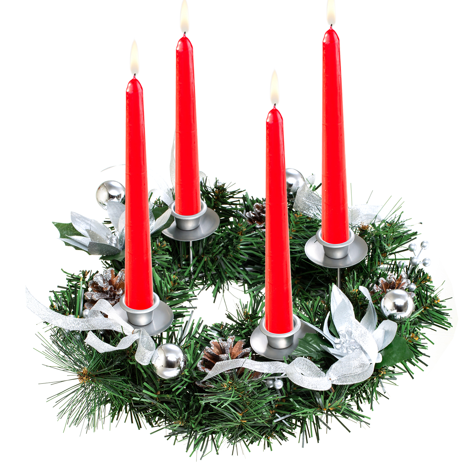 Various styles and colors of Christmas decorations Candle Holder Wreath