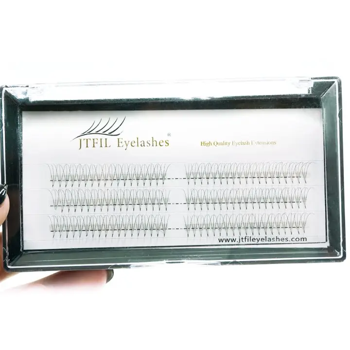 Jomay d curl premade lashes 10d russian volume brown eyelash wispy 3d 0.10 large trays pro beauty lash pre made 10d fans dd