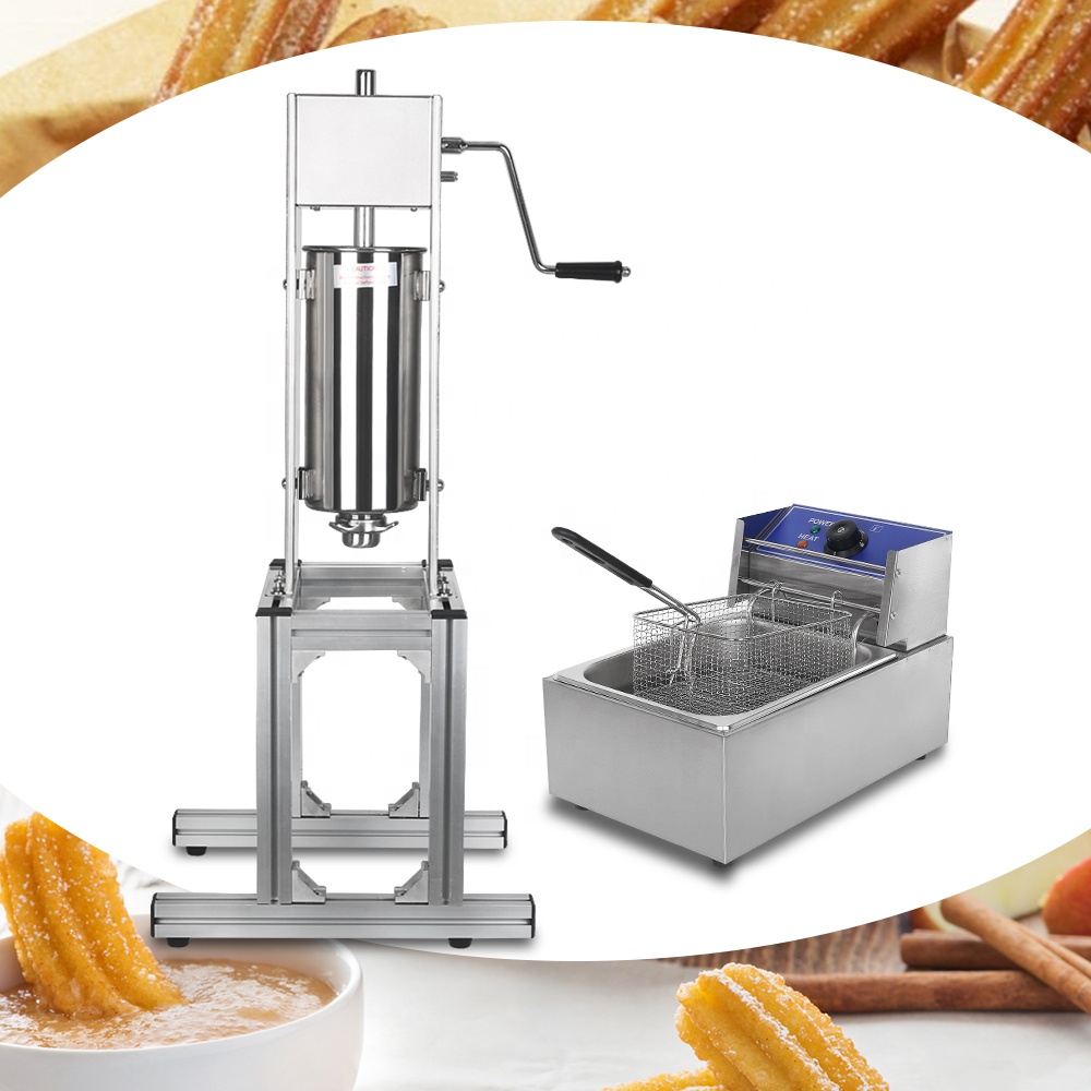 Commercial Spanish 5L churros machine with 8L electric fryer popular snack food equipment churros maker churros making machine