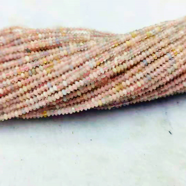 Wholesale Natural Smooth Charm Gemstone Disk Shape Morganite 2mm Loose Stone Beads For Jewelry Making