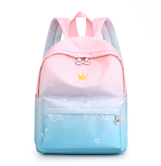 Wholesale gradual color girl backpack nylon school bag travel bag