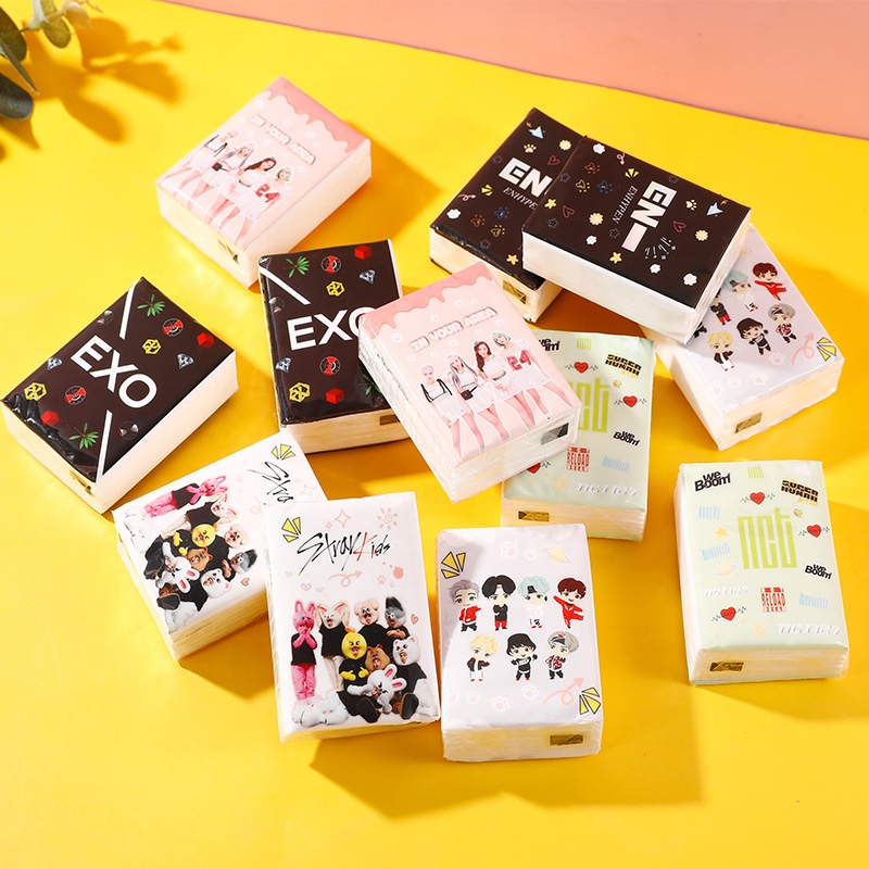 Bangtan Boys оптовая продажа KPOP Idol Enhypen черный розовый NCT EXO бродячие дети BTS бумажные салфетки бумажные полотенца