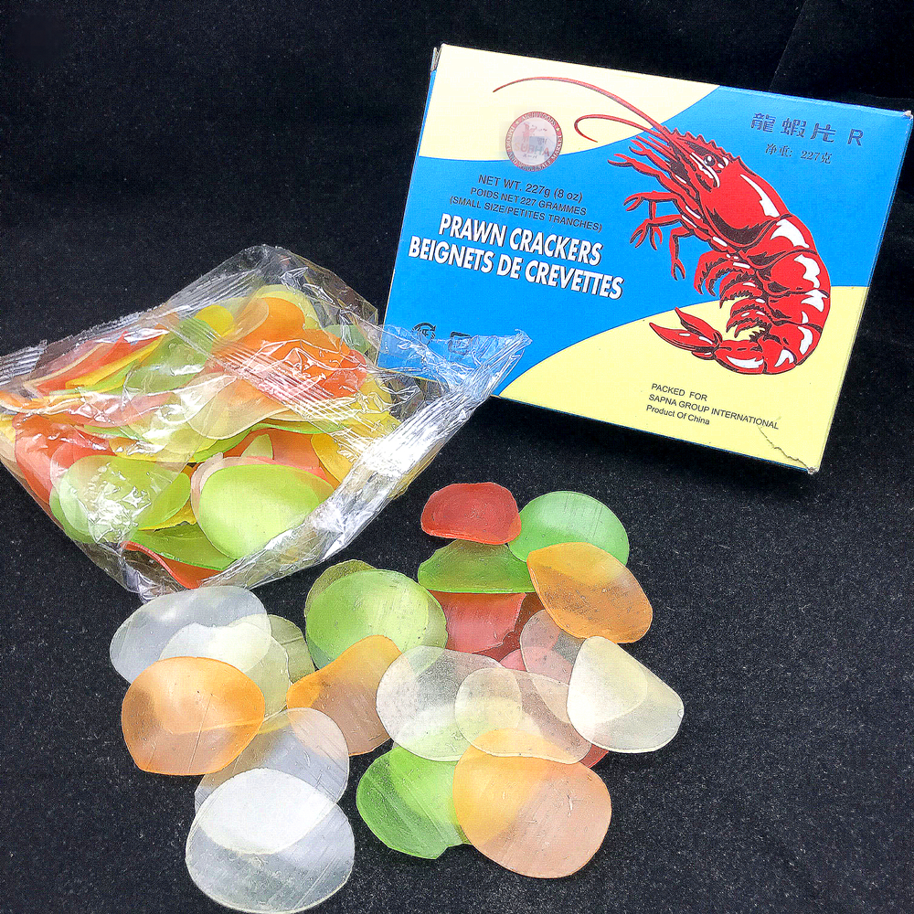 Low Price Halal Fired Shimp Chips 175g 227g Box Mixed Color Red White Color Prawn Crackers For Halal African Muslim Cook