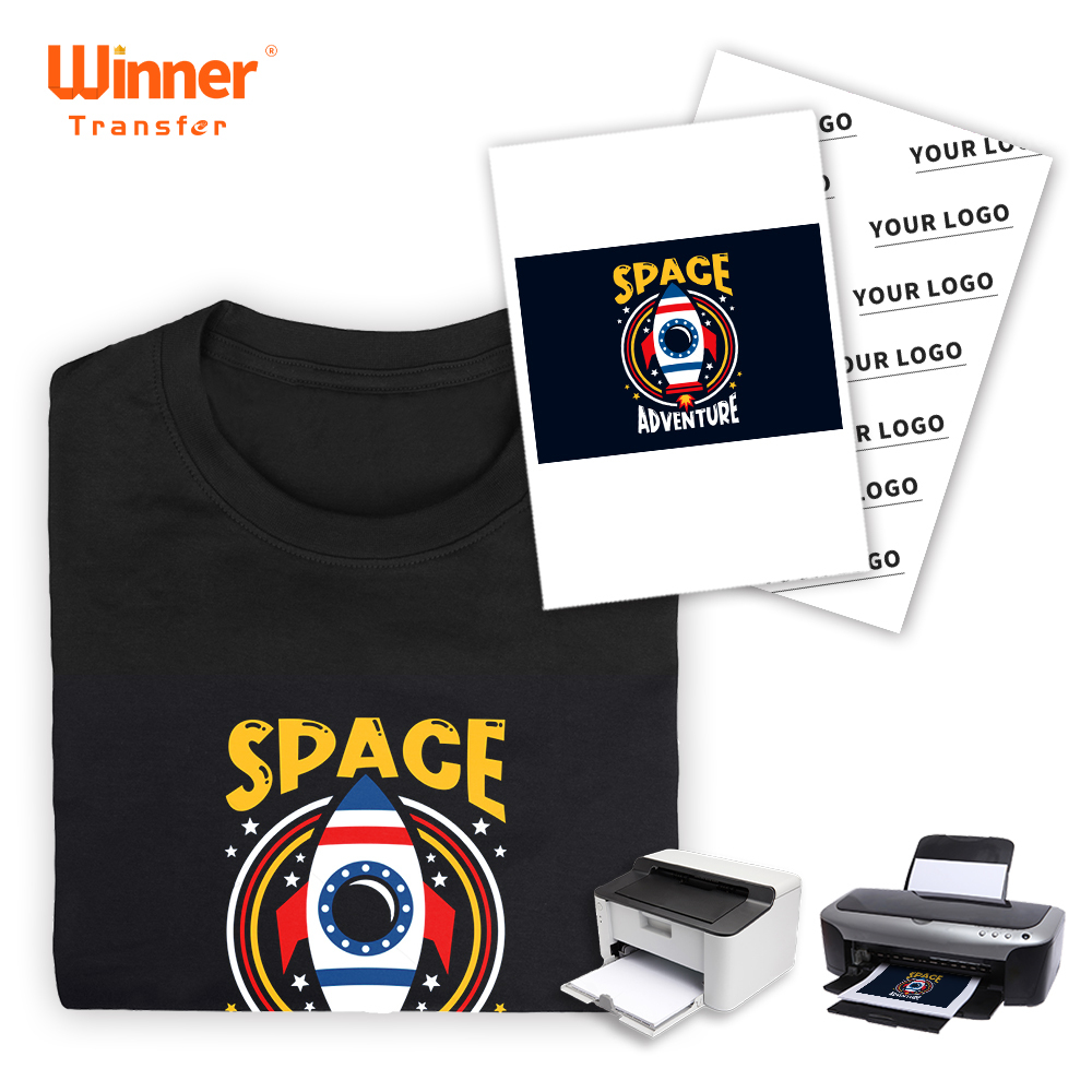 Opaque Laser or Inkjet Heat Transfer Paper Factory Direct Dark or Light Laser 1 Winner Transfer Accept Customized Logo 100gsm
