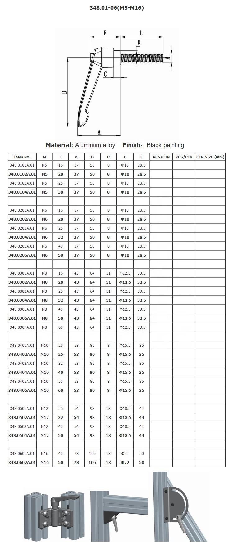 348,01-06 Трипод из алюминиевого сплава Черная Пластина быстрого крепления с храповым механизмом рычаг блокировки двери/сошки со Стопорным рычаг Ом