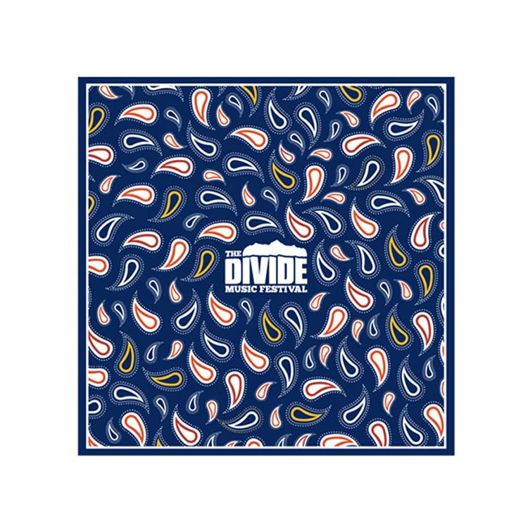 Cotton Polyester Satin Low MOQ Custom Bandana Digital Or Screen Printed Cotton Bandana