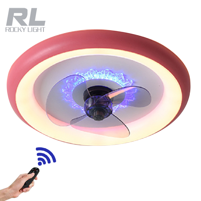 Indoor decoration intelligent adjustment of color temperature wind speed timing setting of ceiling fans with lights