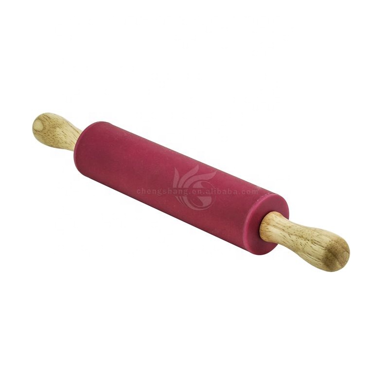 Silicone Rolling Pin Non stick Surface Wooden Handle,Large and Children Mini Silicone Dough Rollers