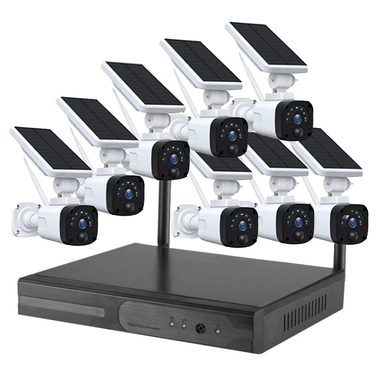 8 CH Battery Network CCTV Pir Solar Powered Indoor Outdoor Smart Home Camera System