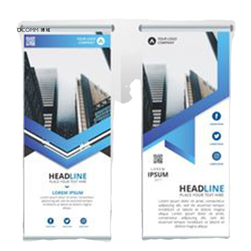Indoor exhibition usage wide base pull up banner stand