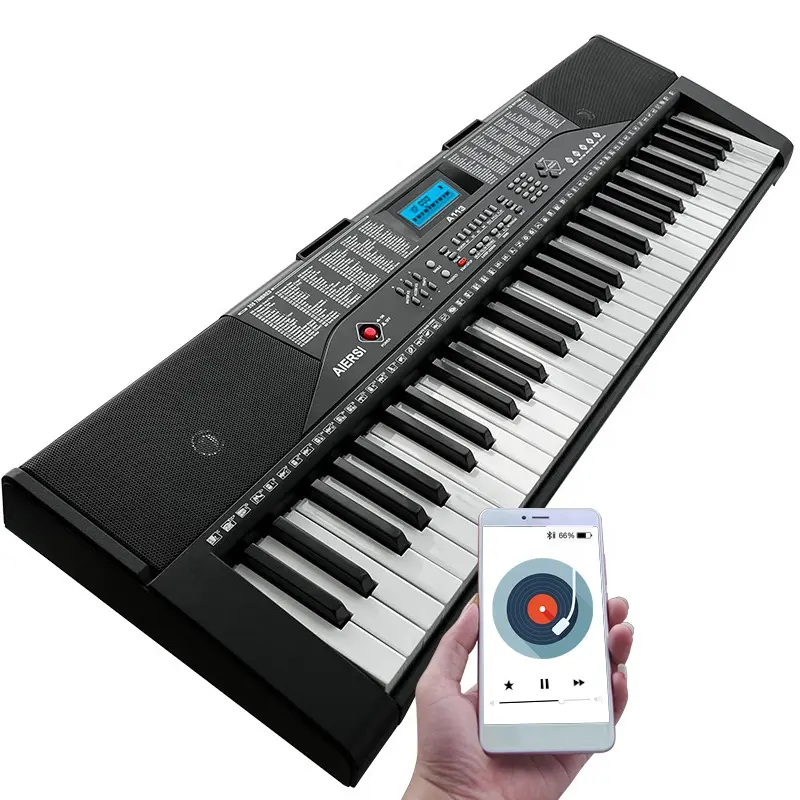 Aiersi brand new product 61 key piano keyboard blue tooth function electronic organ keyboard instruments for beginners