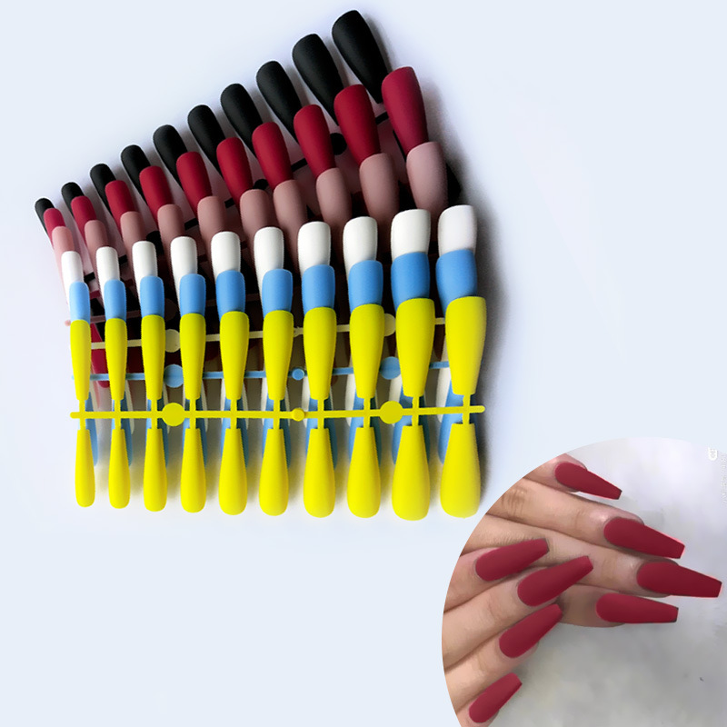 IMAGNAIL 20 шт. чистый цвет матовый полное покрытие накладные ногти длинные легкая гроб накладные ногти нажмите на гвоздь