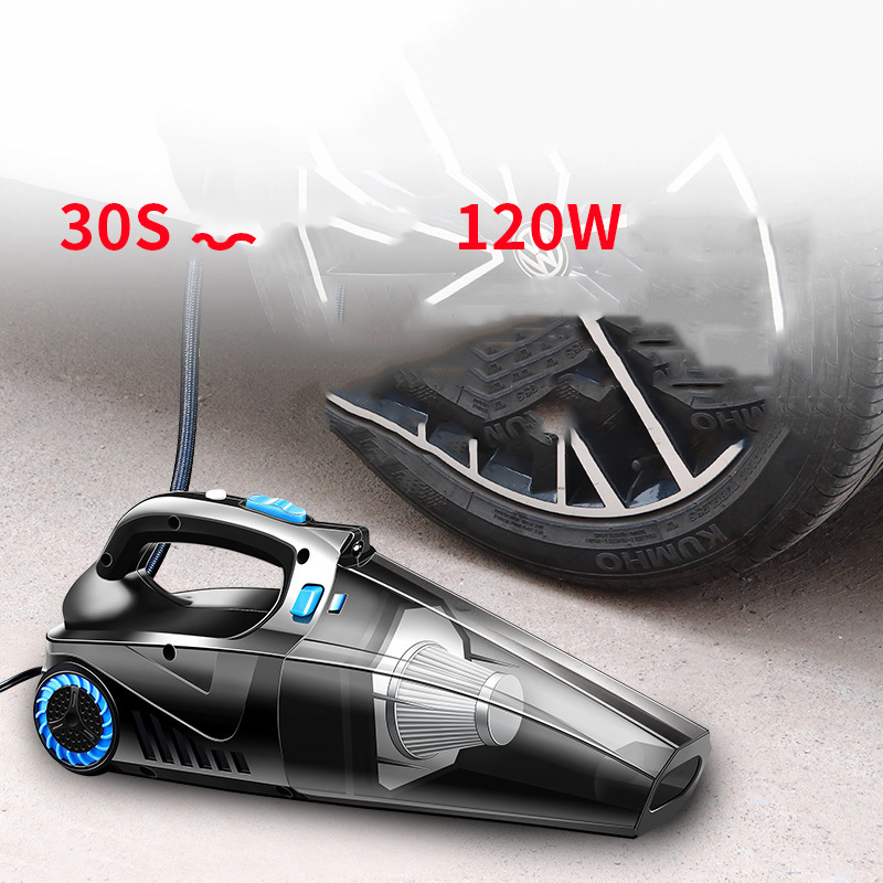 4 In 1 Car Vacuum Cleaner 12v 6000pa Handheld Mini Portable Wet And Dry Vacuum Cleaner With Led Light