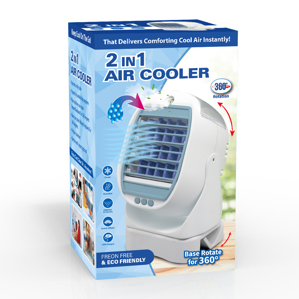 NEW Air Cooler Personal Space Cooler Quick & Easy Way to Cool mini Conditioner Device Chillmax Air Go Portable Conditioner