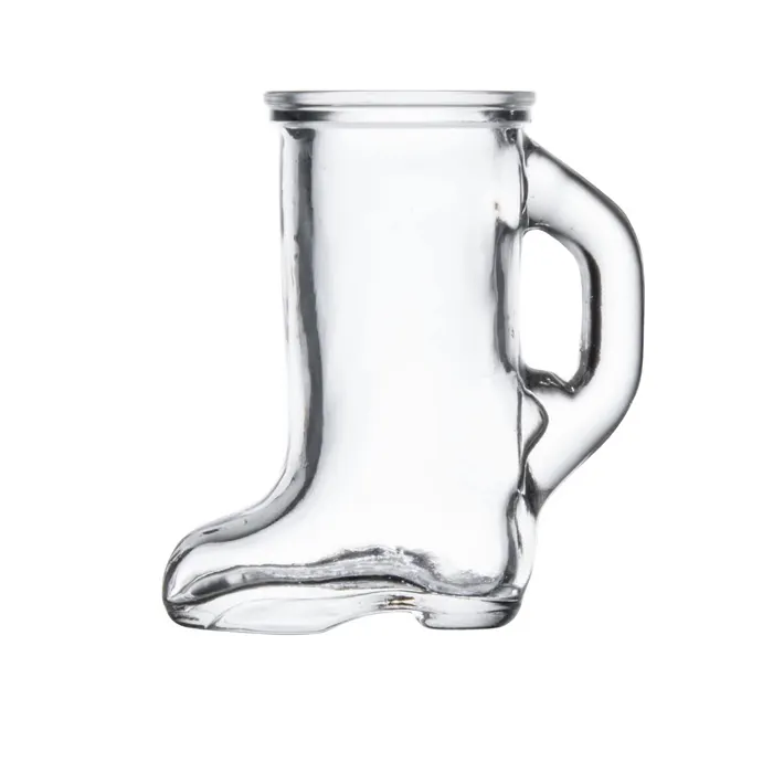 Hot sale pony boot measuring shot glass for drinking