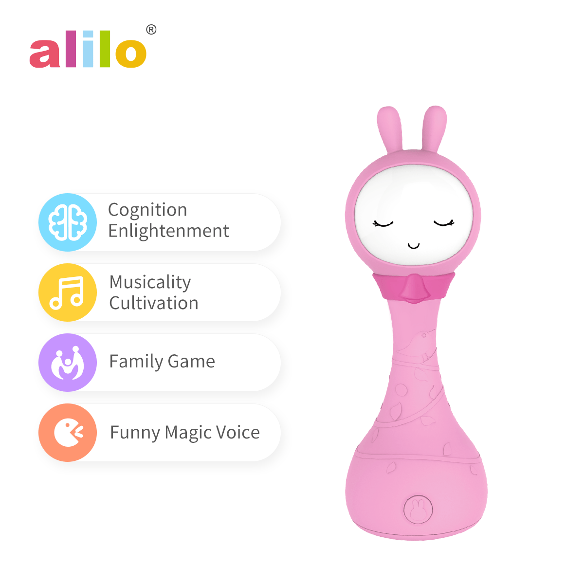 Alilo R1 + ABC, музыкальные колокольчики, шейкер для прорезывания зубов, развивающие игрушки, детская погремушка для детей