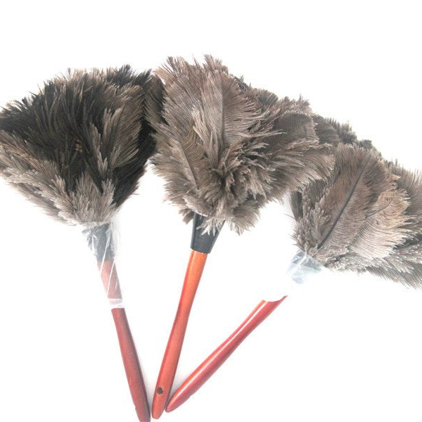Top Quality 16 inch Cleaning Extendable Wood Long Handle Duster Ostrich Feather Duster for fragile article car computer bookcase