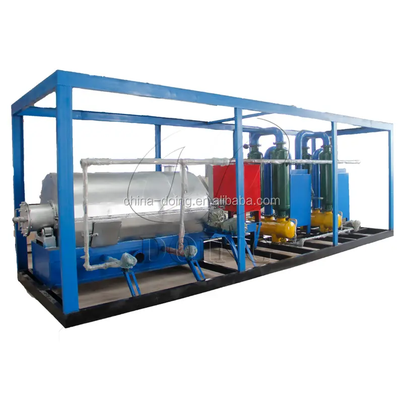 Low cost 500KG Skid-mounted small Used tyre pyrolysis plant Waste rubber powder/tire pyrosysis Machine