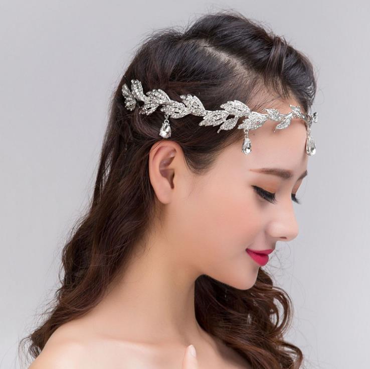 Bride's eyebrow pendant rhinestone hairband wedding tiara birthday crystal princess crown jewelry