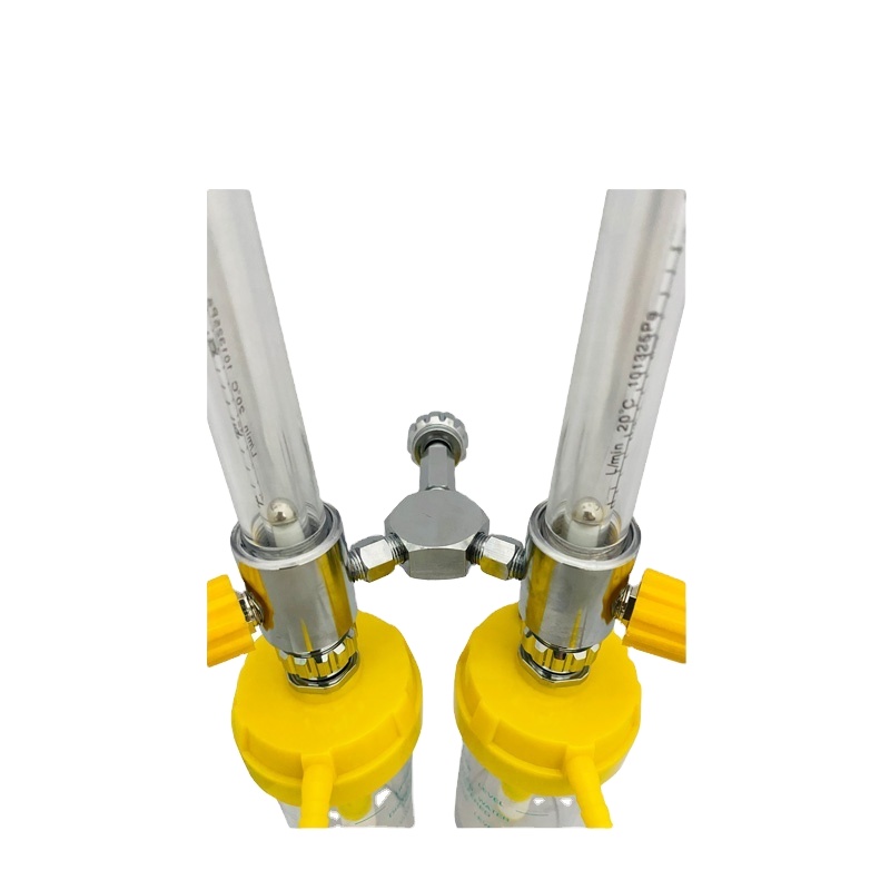 Double Air Flowmeter Dual with Humidifier Bottle