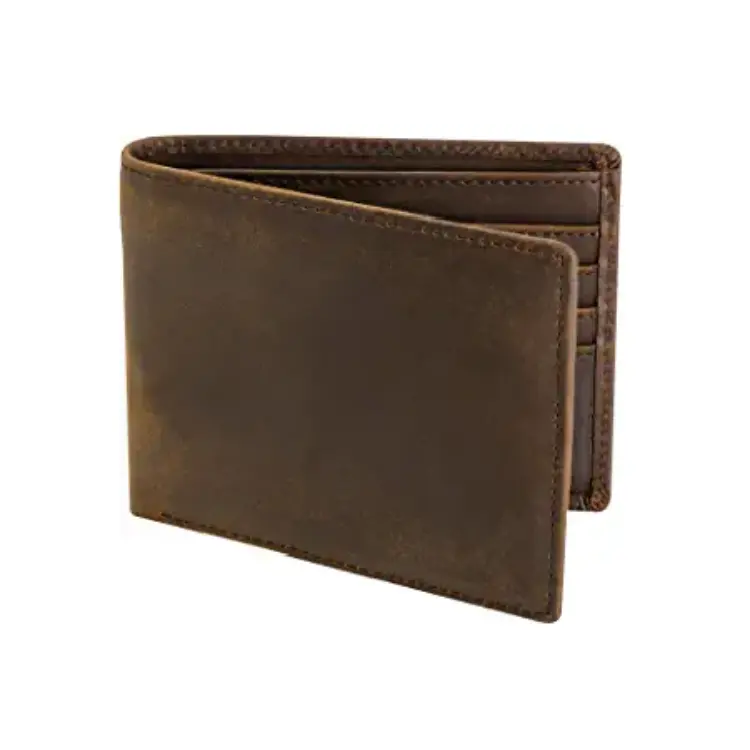 Boshiho Ultra Strong Stitching Top Grain Leather RFID Blocking Wallet For Men Slim Bifold Wallet With 2 ID Windows