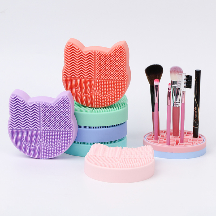 Cute silicone brush cleaner makeup brush cleaner pad liquid makeup brush cleaner