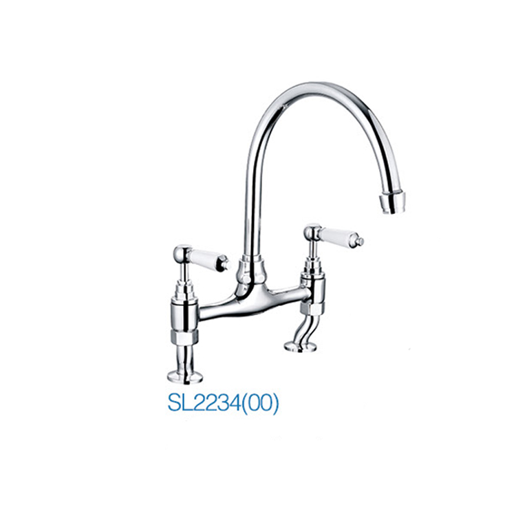 Классический кухонный смеситель Brass Hpb59-1SL2234(00) с двумя ручками, британский, Европейский, американский кухонный смеситель с керамической ручкой