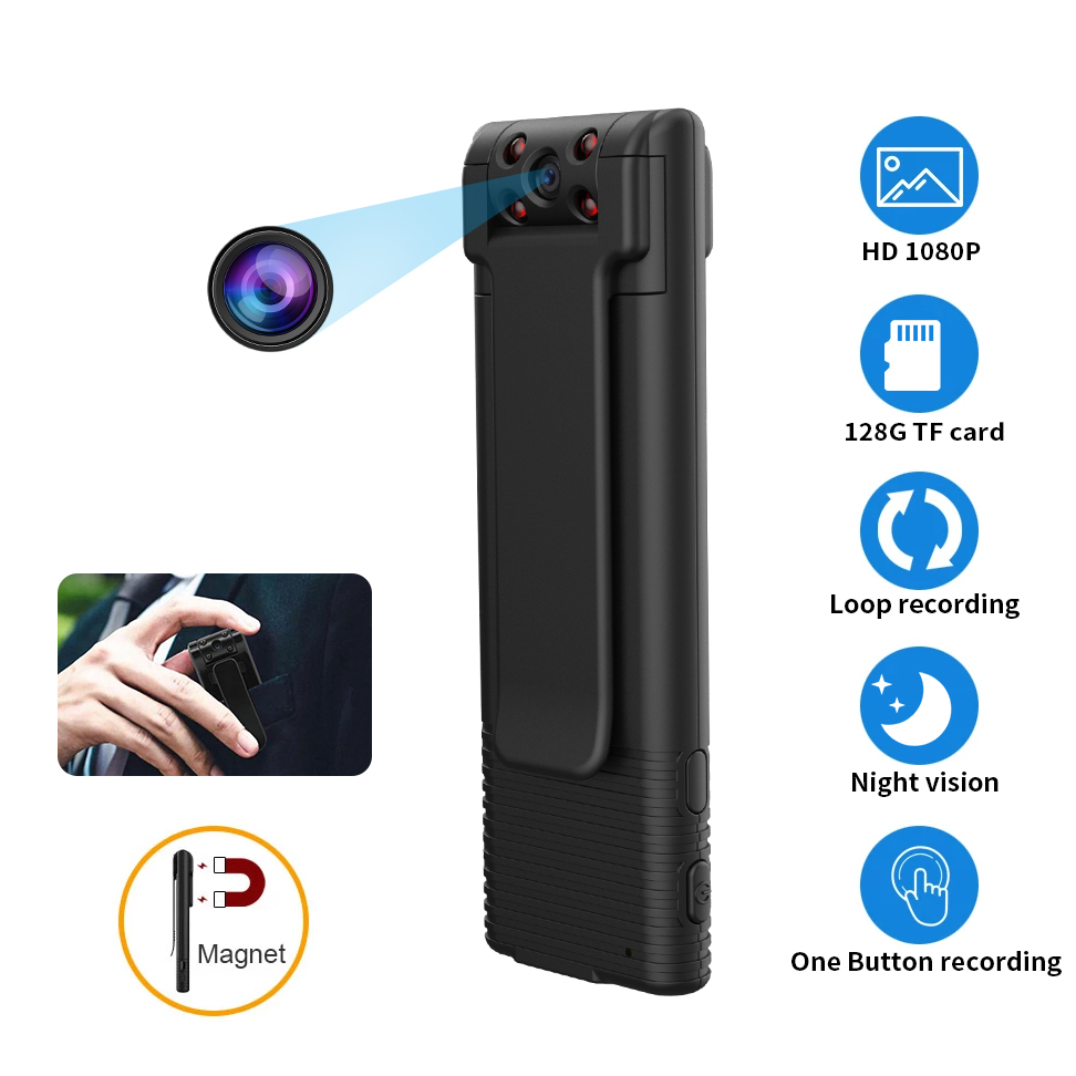 Новое поступление, оптовая продажа, HD1080P полицейская камера B21 с ночным видением, циклическая запись, одна кнопка, записывающая камера
