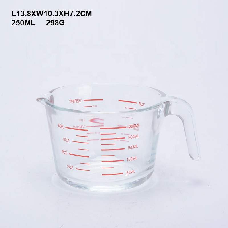 laboratory glass measuring cup with handle 250ml
