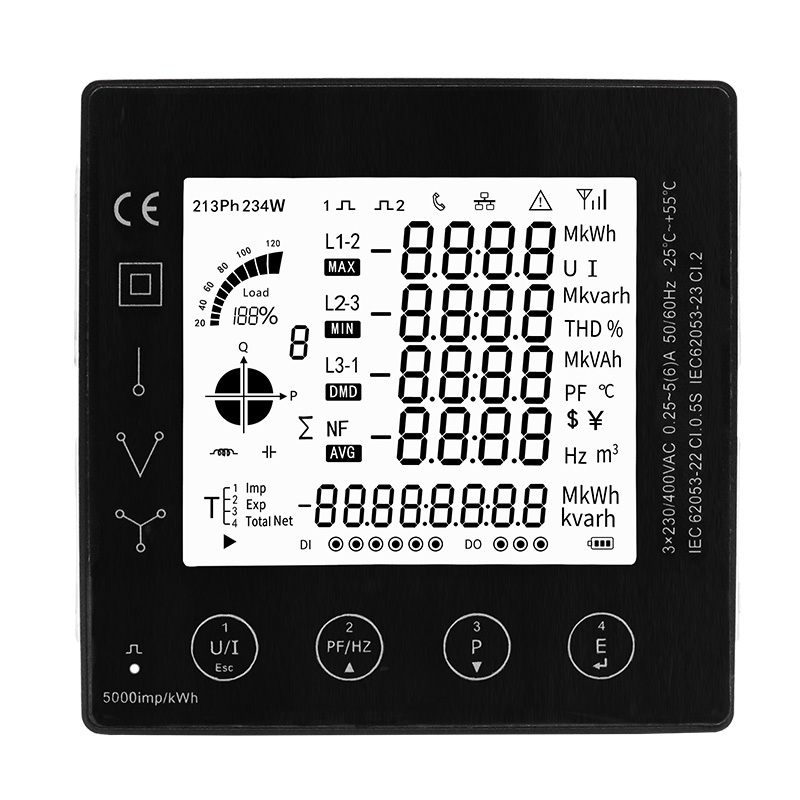 Умный Многофункциональный измеритель энергии 96*96 мм RS485 Modbus RTU, многофункциональная Панель питания, 3-фазный измеритель энергии