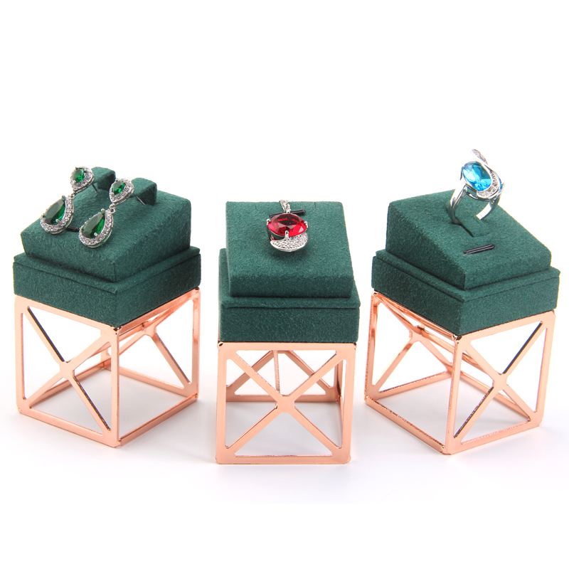 metal jewelry display set luxury earrings display stand jewelry velvet jewelry display