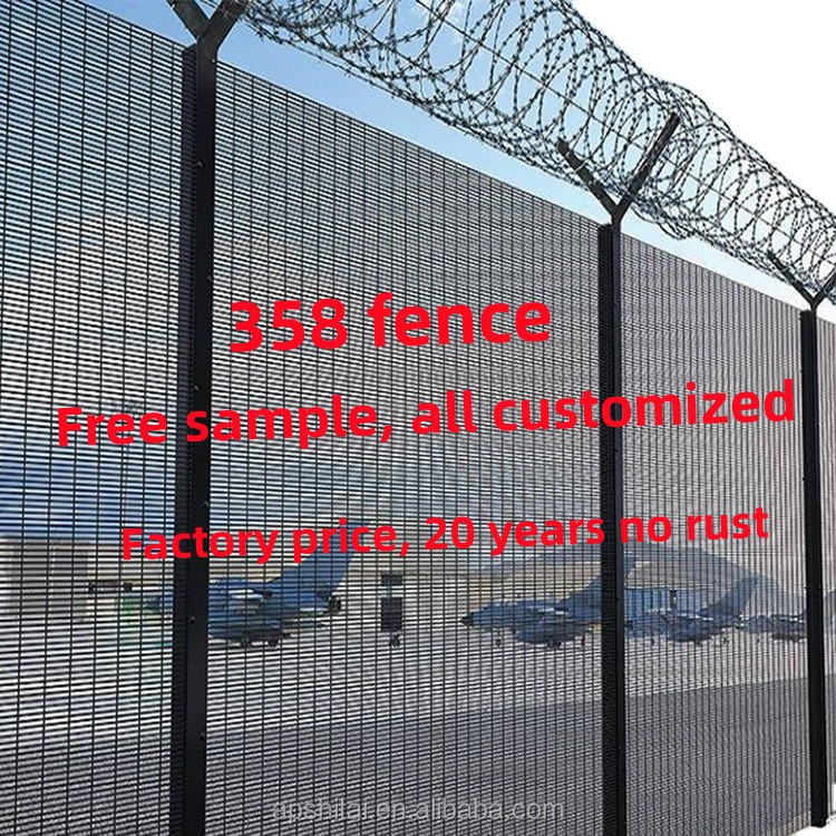 High Quality anti theft fence358 Anti Climb Fence high security fence 358 mesh prison fence with barbed wire