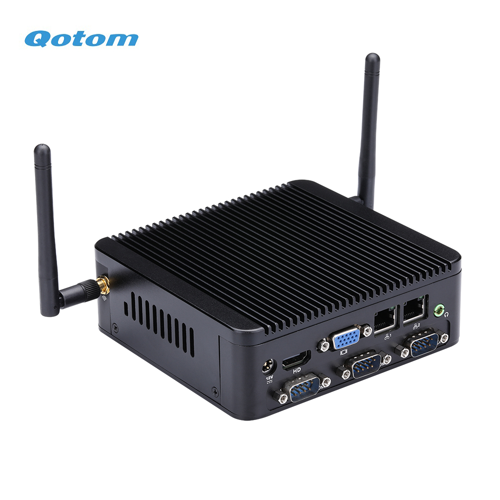 Недорогой мини-компьютер Qotom с процессором J1900, встроенным четырехъядерным процессором 2,0 ГГц для промышленного использования