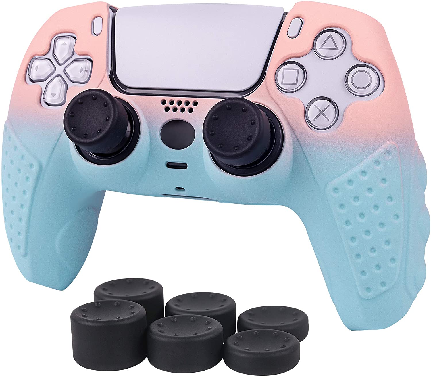 Chinfai Dual Color Silicone Protective Case Cover Skin Sleeve Special Purpose PS5 Controller Bags & Cases
