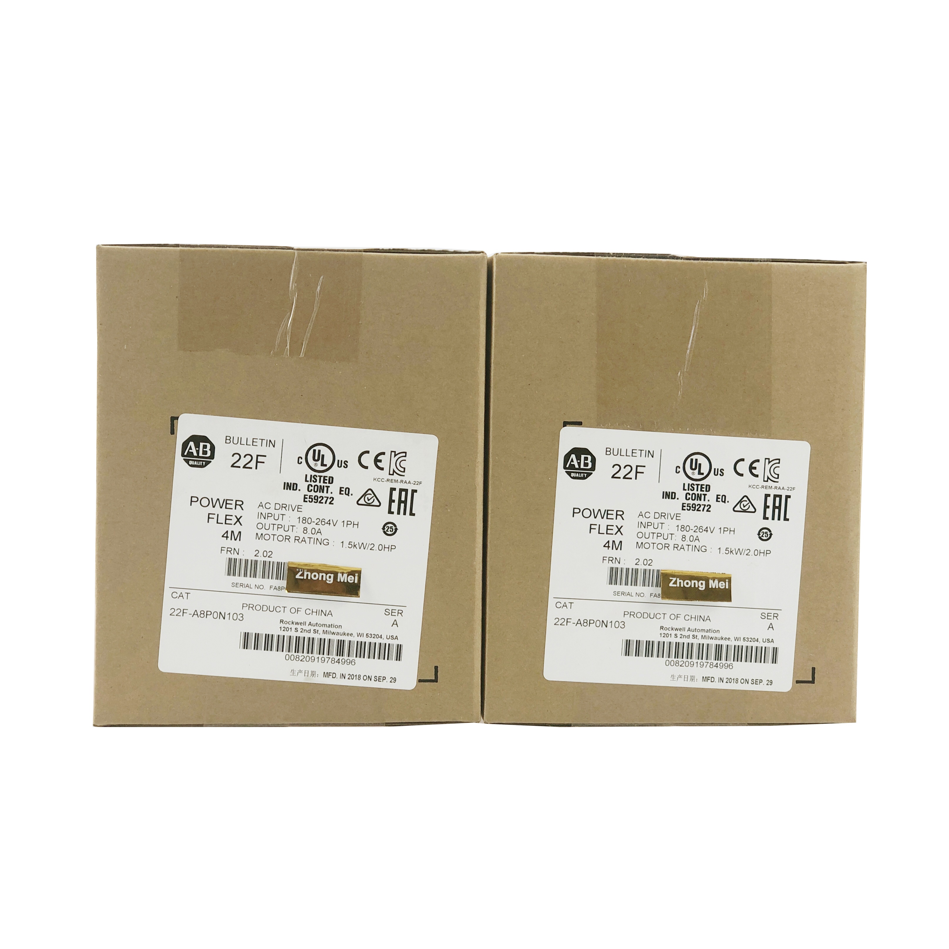 PowerFlex 4M Allen Bradley 22F-A8P0N103 Frequency Converter AC Drive 22F-A8P0N103