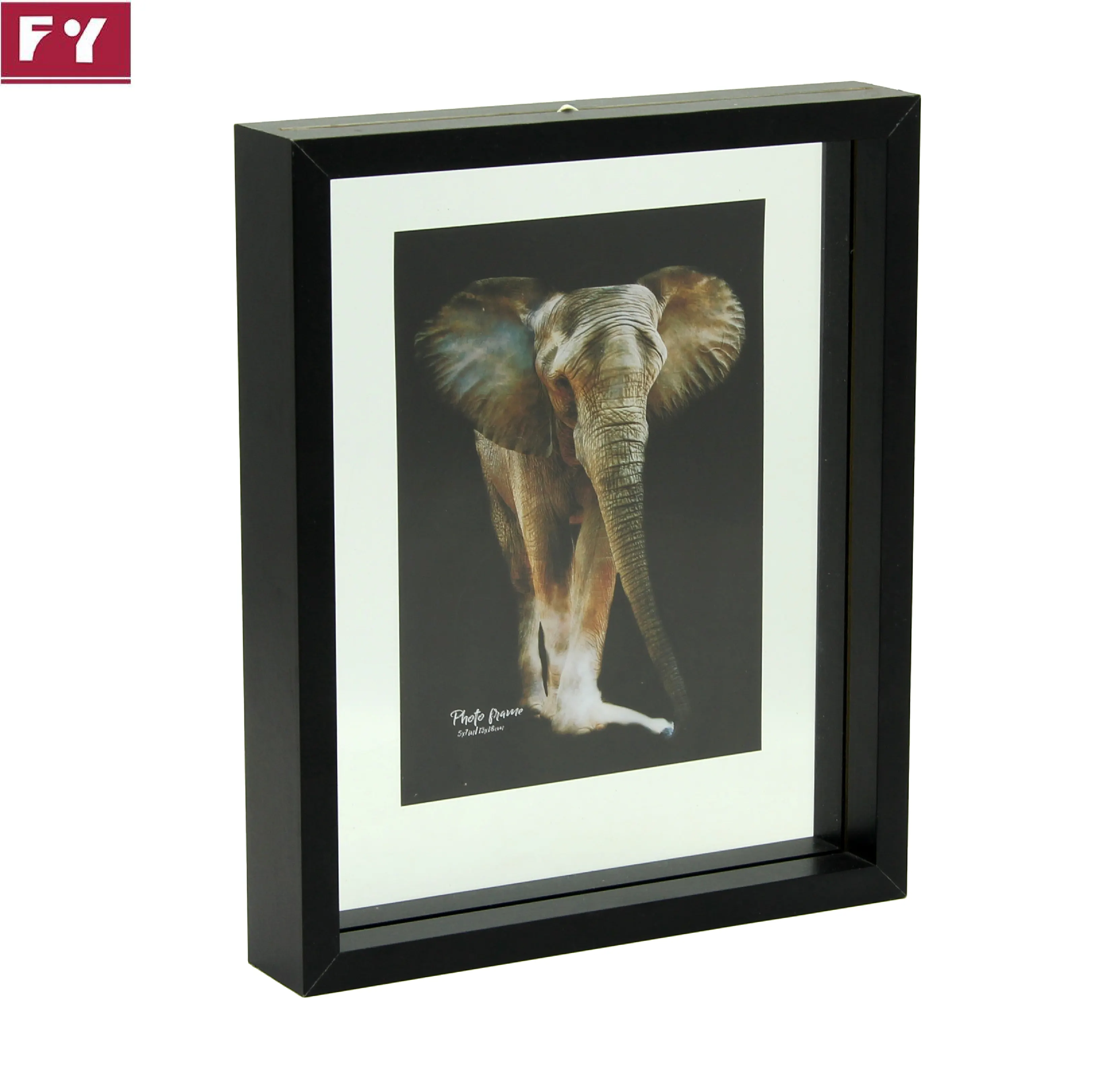 Factory Supply Best Sell 4cm MDF Glass 8*10" Black Floating Photo Frame 201P1240FLT80-BK