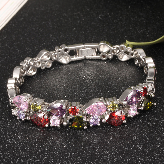 Customized pretty pattern high class devise luxury simple sense adjustable crystal bracelet