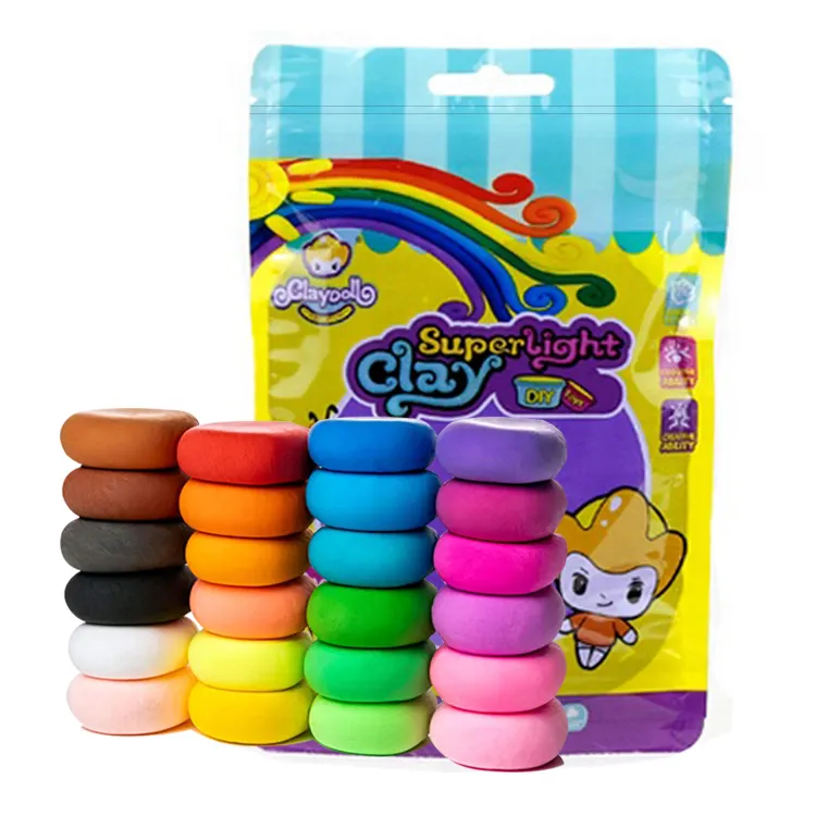 36 color 50g nontoxic self sealing bag super light clay air dry polymer clay Can be customized