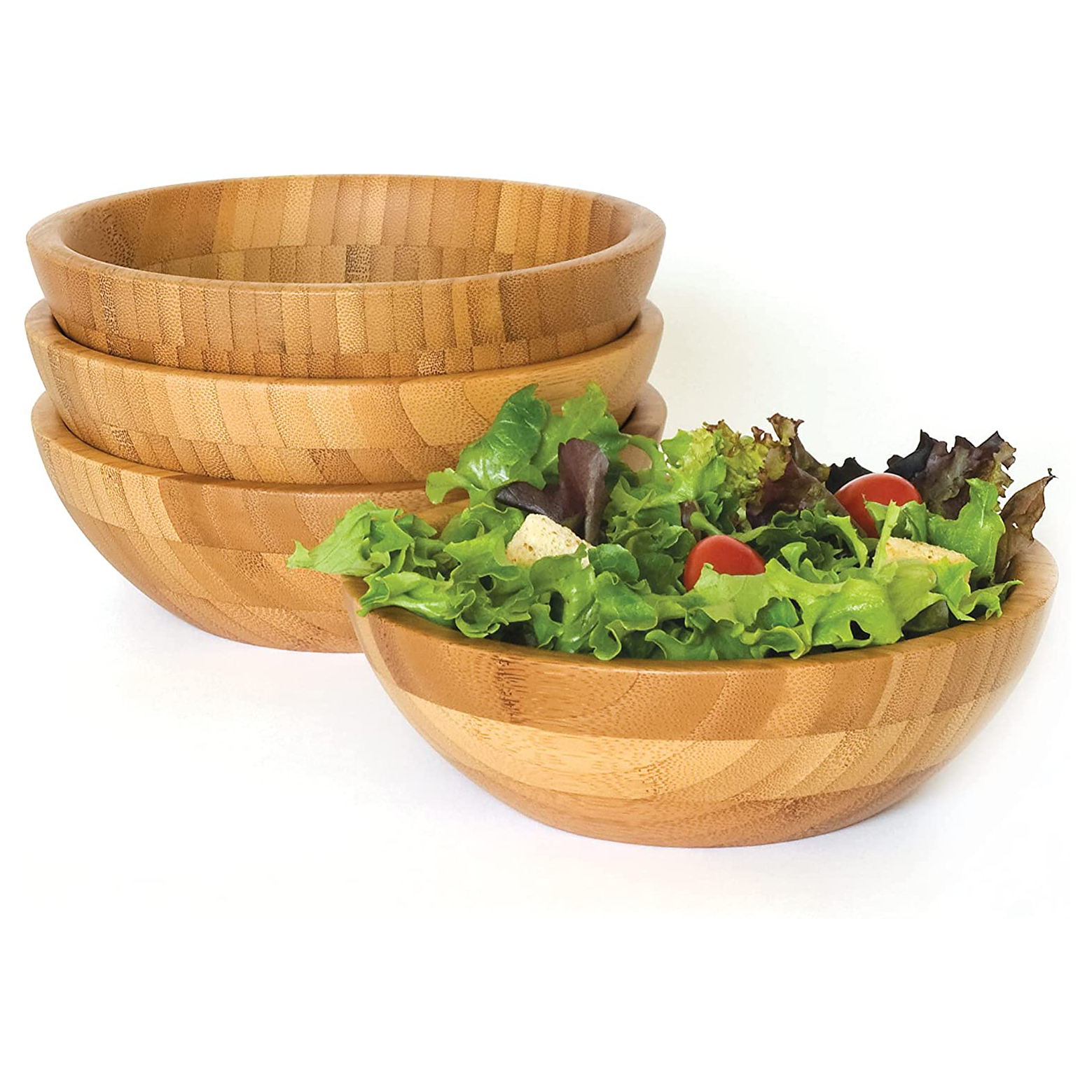 Bamboo Salad Bowl Serving Set Handcrafted Food Bowl for Party