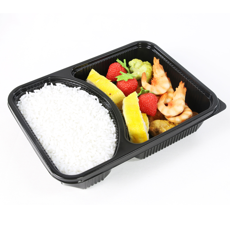 BPA Free Disposable Plastic Meal Prep To Go Food Containers With 2 Compartment